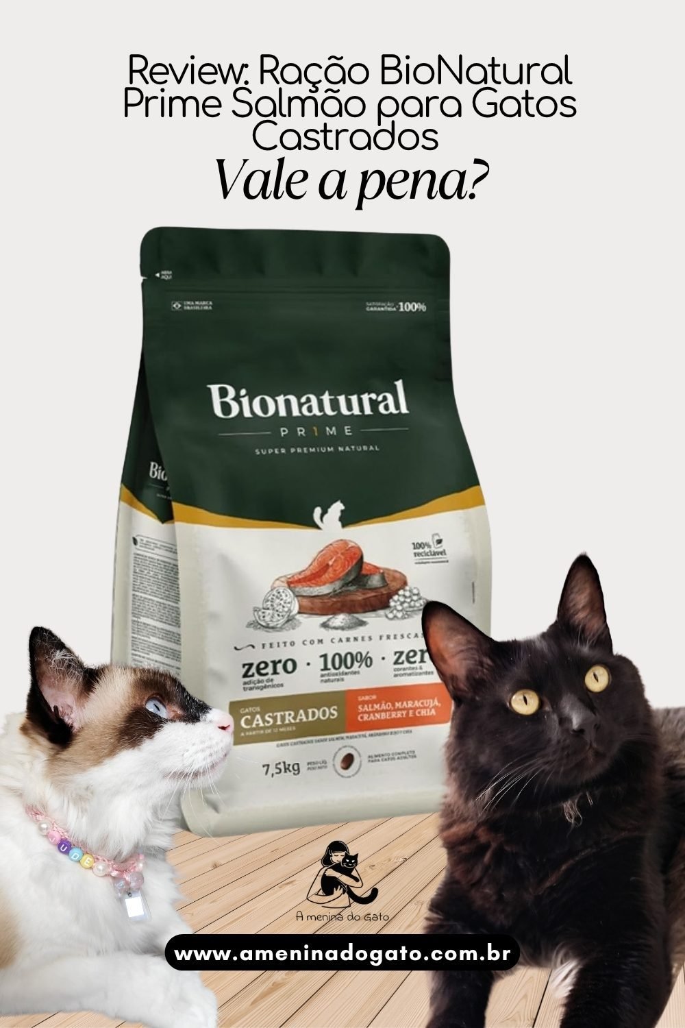 Ração BioNatural Prime Salmão para Gatos Castrados
