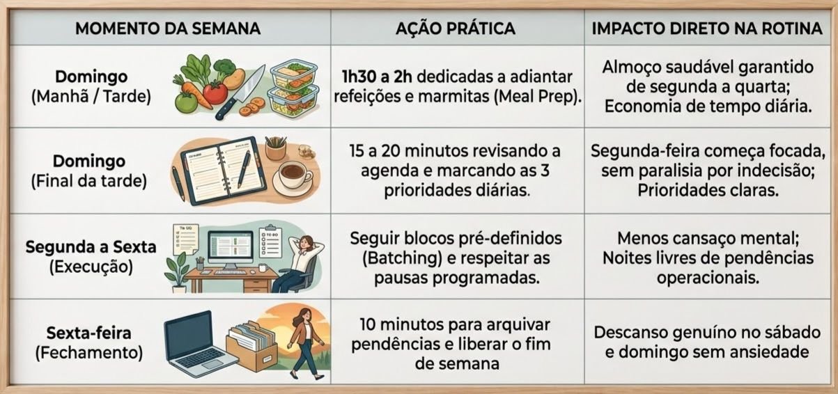 Tabela fluxo semanal - fonte: A menina do gato